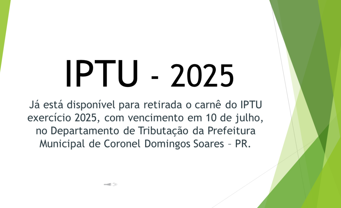 IPTU exercício 2025 já está disponível.