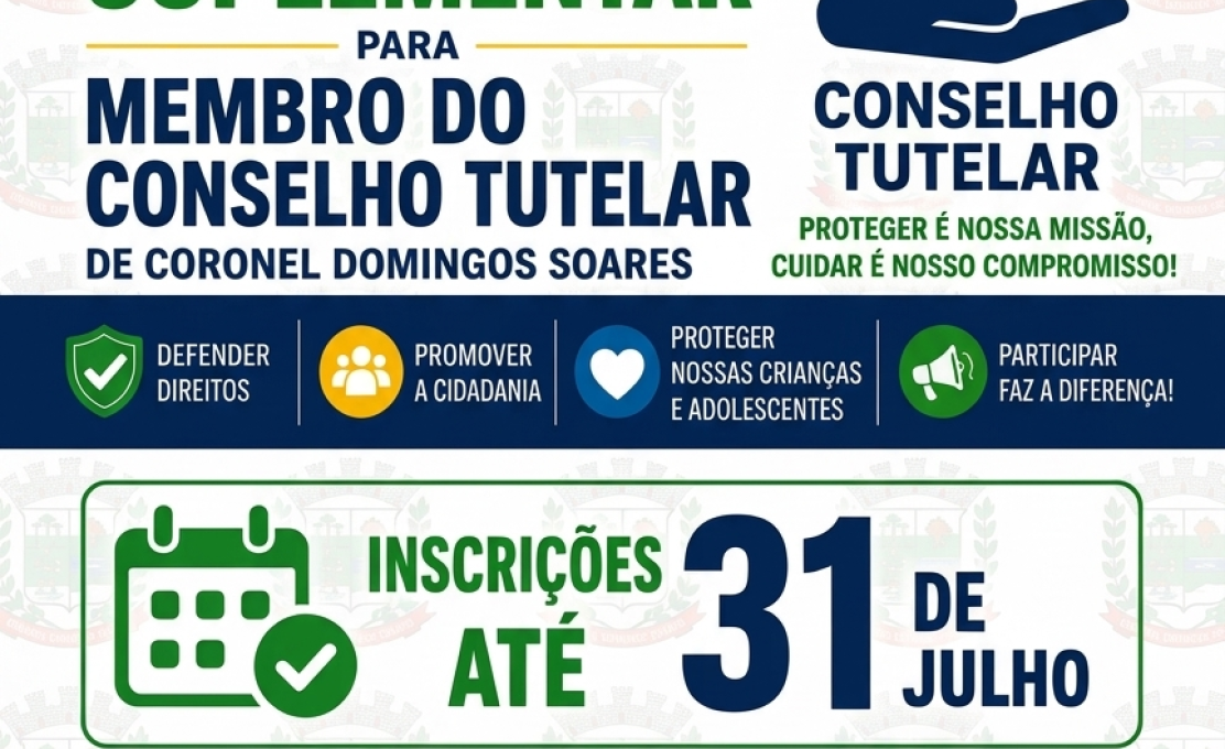 Edital 01/2026  Eleição Suplementar  do Conselho Tutelar  de  Coronel Domingos Soares - Pr.