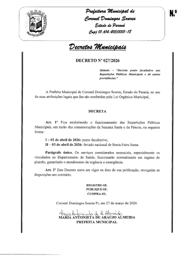 DECRETO 027/2026